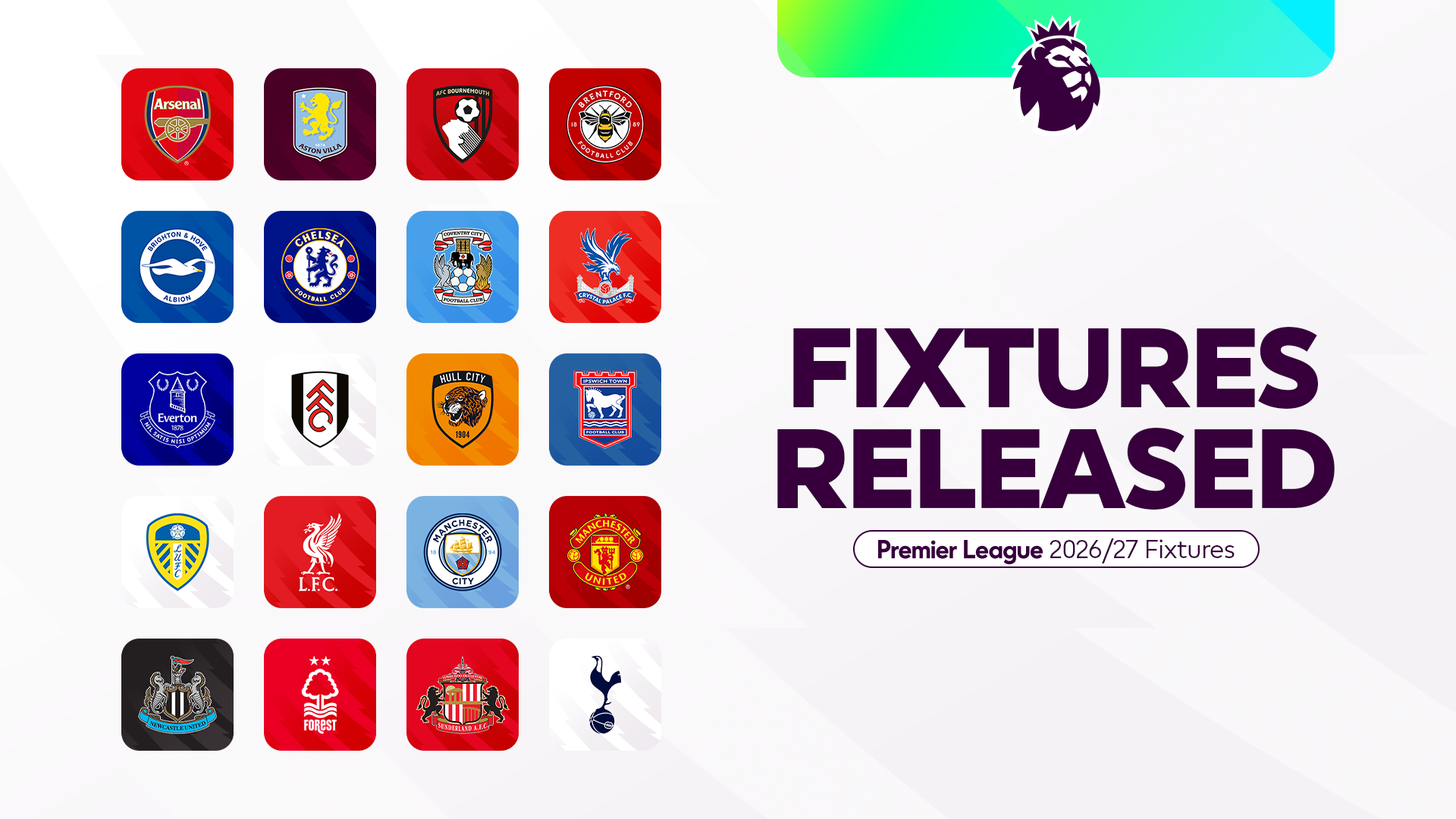 Premier League fixture release artwork